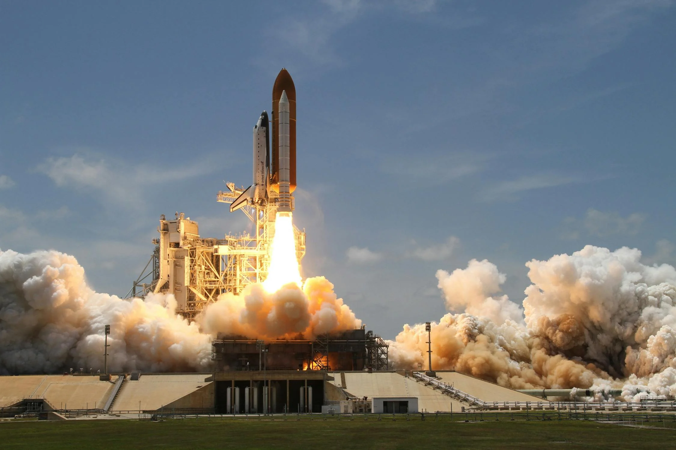 a space shuttle taking off